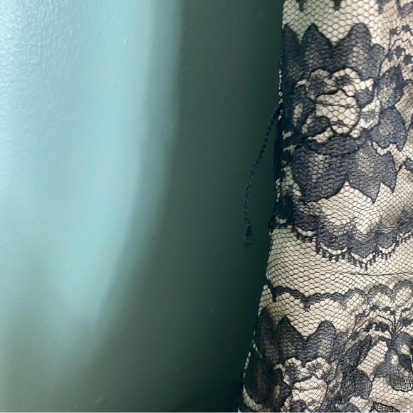 VTG Jessica McClintock for Gunne Sax‎ Lace Champaign Black Mini Dress Sz 7 or 8 - Picture 4 of 7